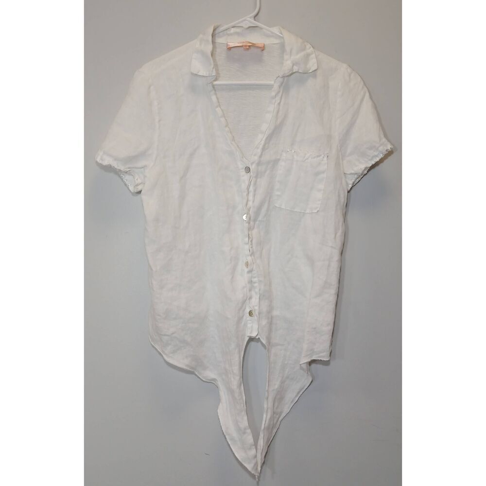 Scandal womens small linen shirt blouse white top Italian